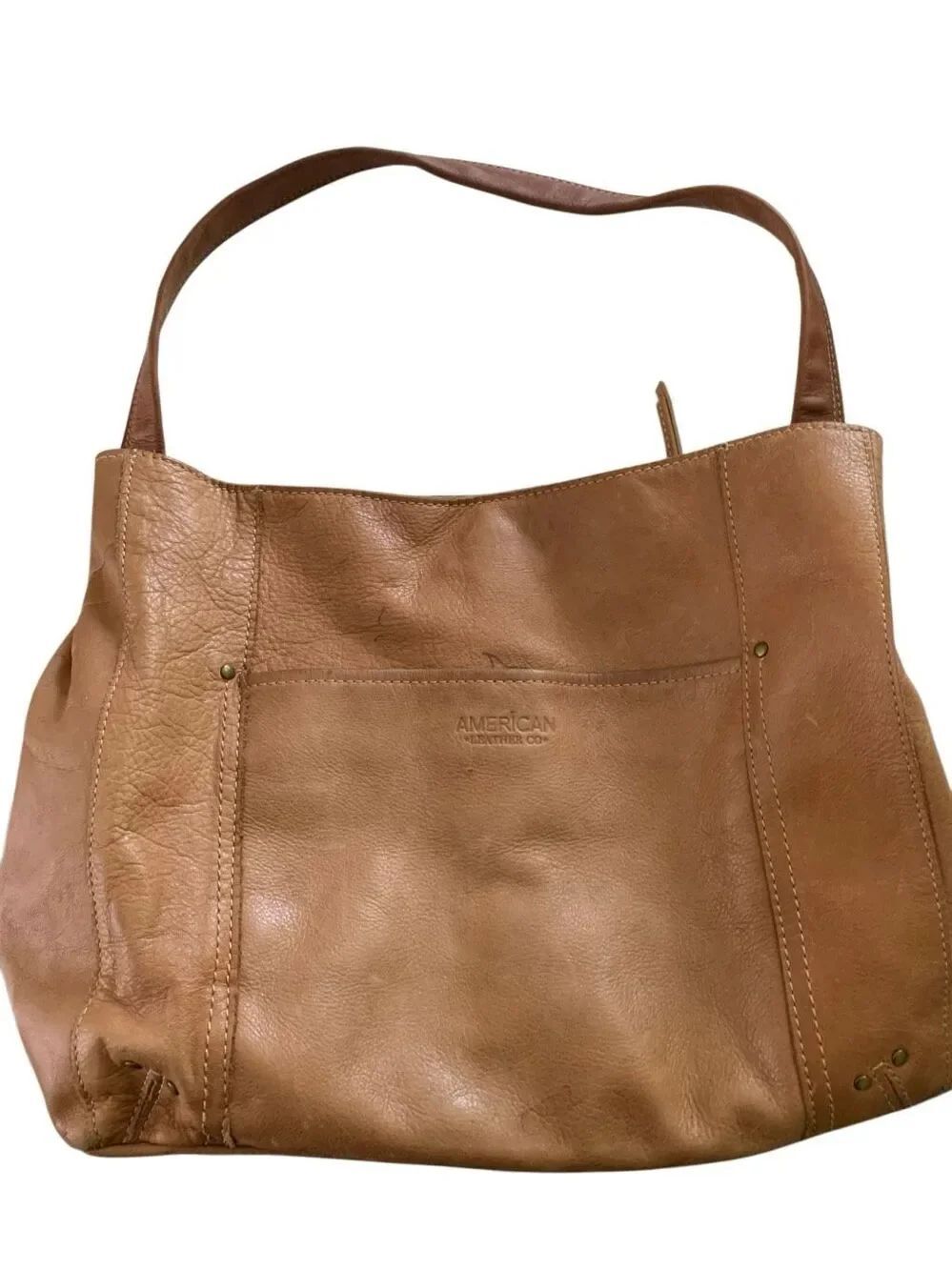 AmericanβLeather Company tan brown shoulder bag 10 x 14